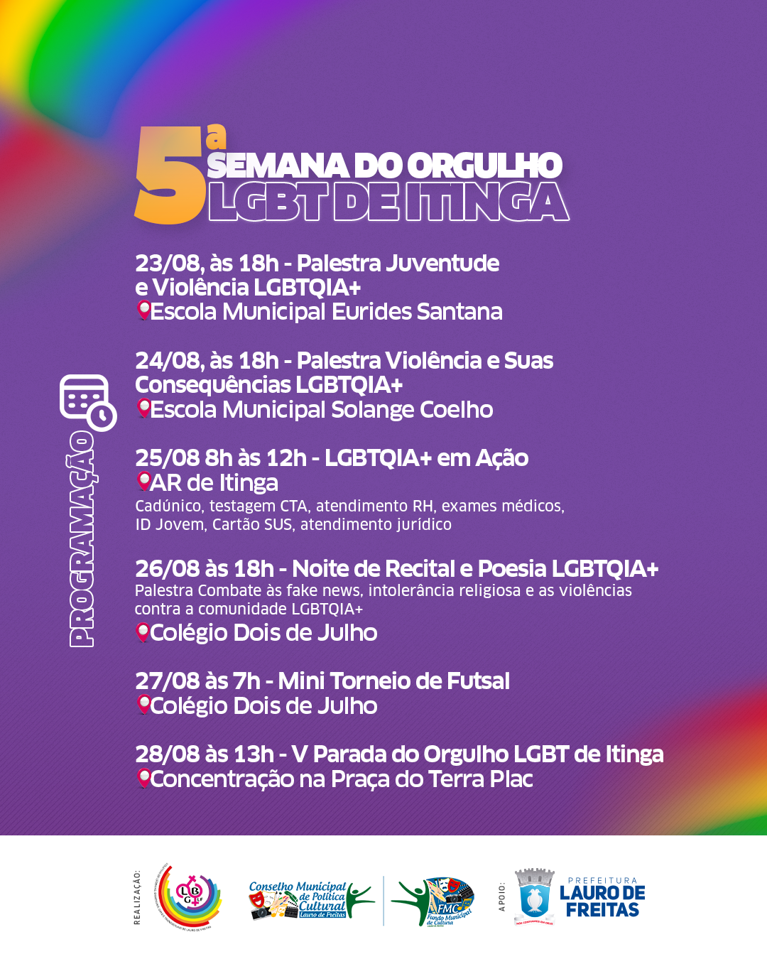 Semana Do Orgulho Lgbtqia De Itinga Ter A Es De Sa De E Cidadania